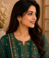 Golden Bloom Crystal Drop Earrings