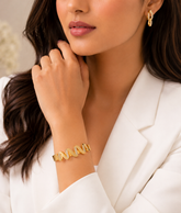 Golden Wave Crystal Cuff Bracelet