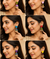 Multicolors Heart Pearl Earrings Collection