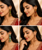 Multicolors Sunflower Olive Jhumka