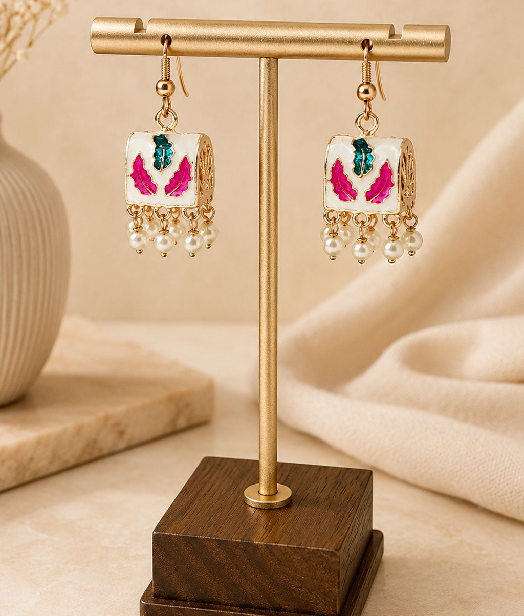 multicolor-meenakari-square-pearl-drop-earrings