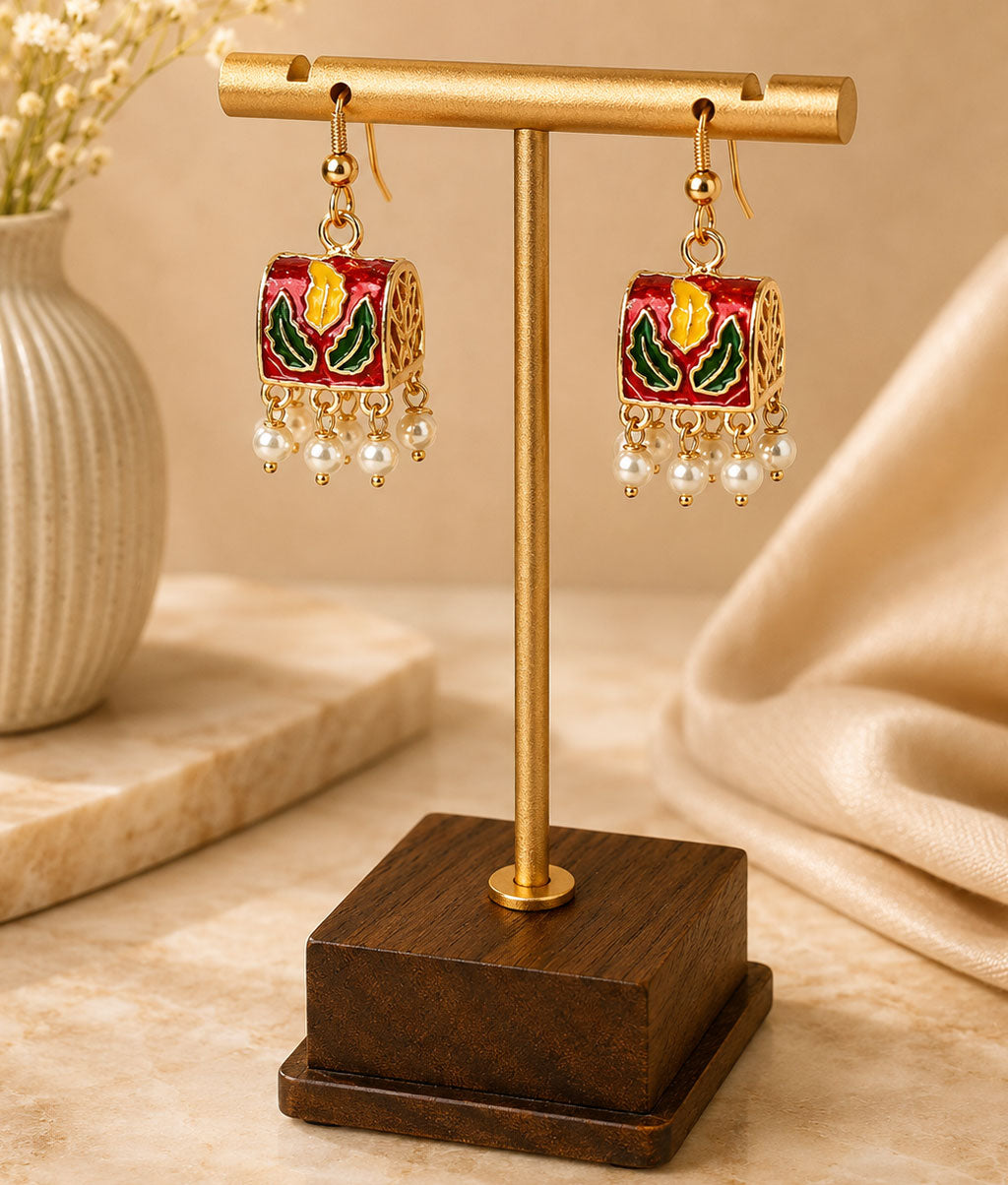 multicolor-meenakari-square-pearl-drop-earrings