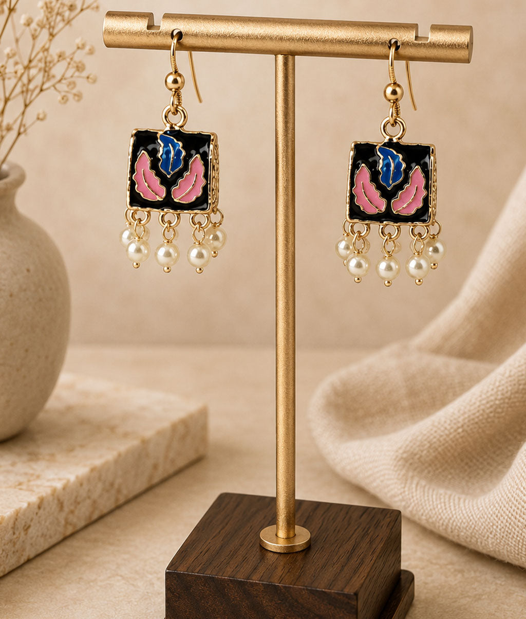 multicolor-meenakari-square-pearl-drop-earrings