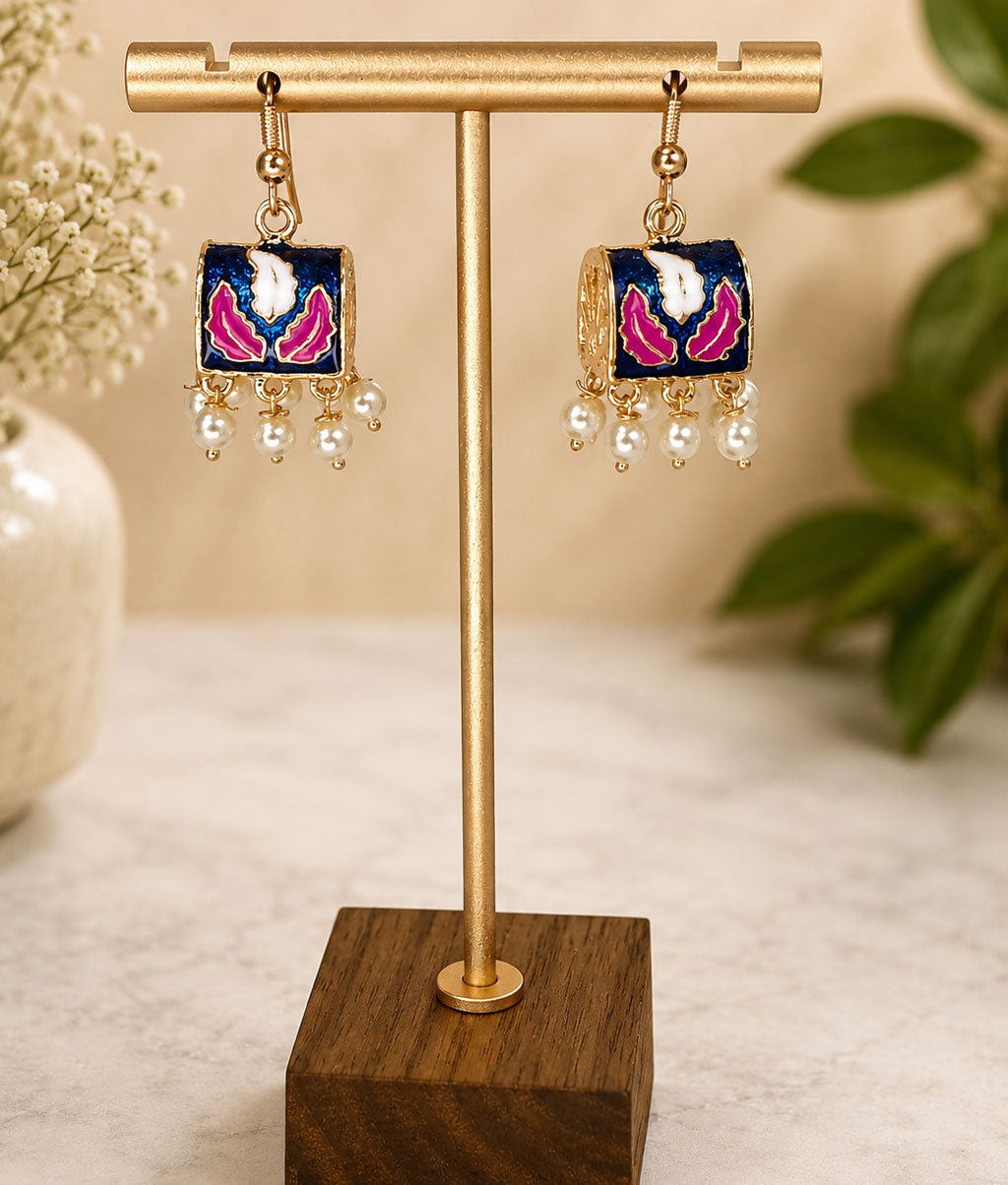 multicolor-meenakari-square-pearl-drop-earrings