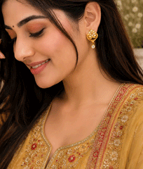 
Royal Floral Gold Drop Earrings