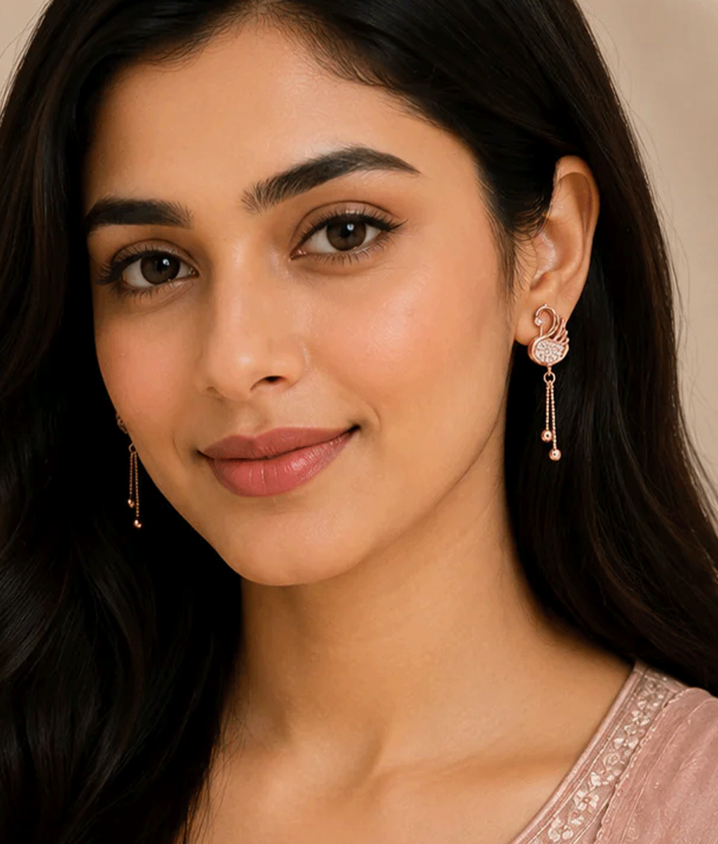 Graceful Swan Tassel Earrings