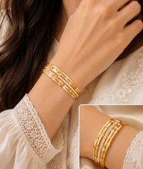 Luxury Crystal Stripe Gold Bangle
