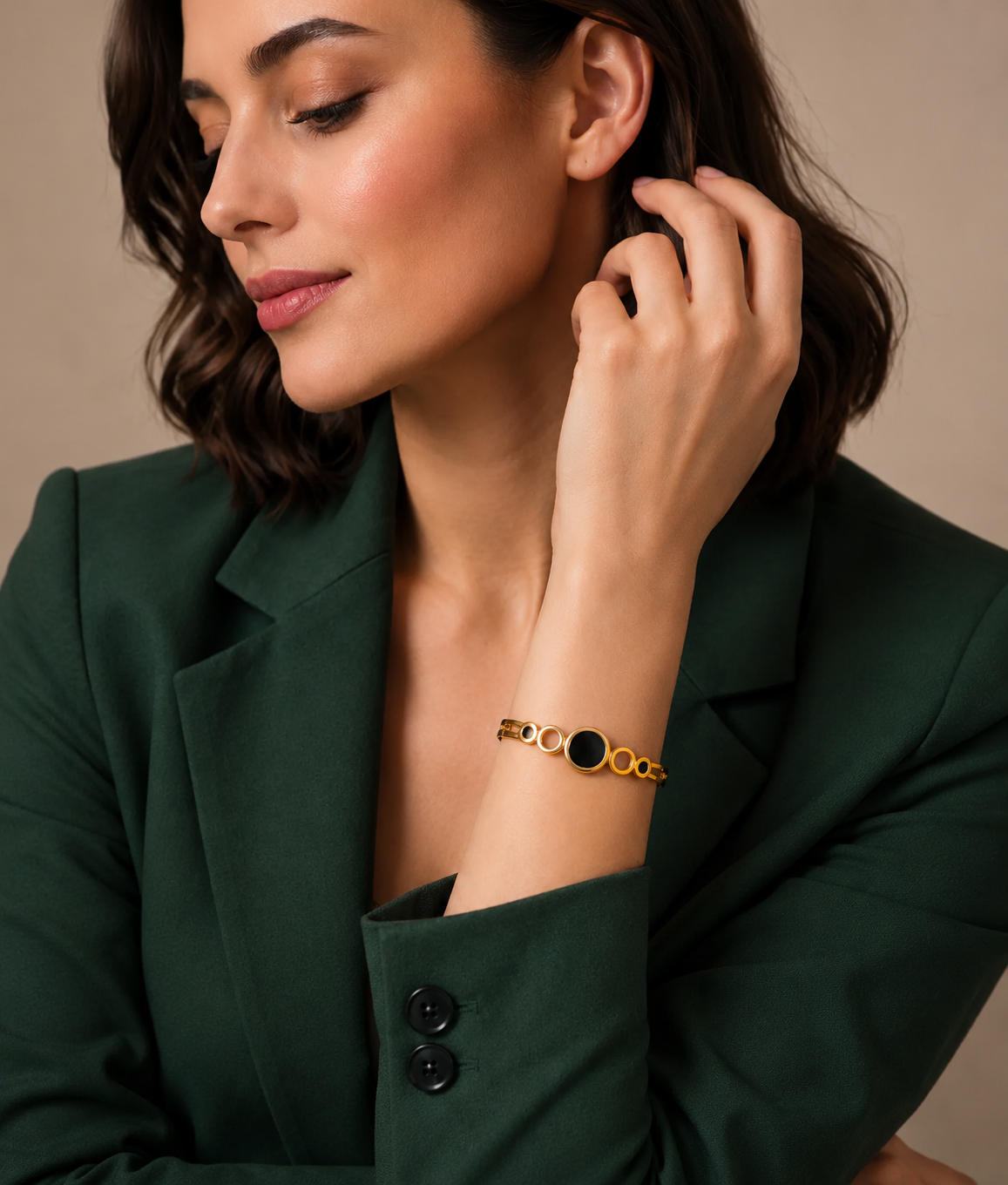 Celestial Circle Gold Bangle