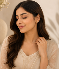 
Cupid's Golden Heart Studs