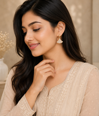 Fan-Shaped Drop Earrings