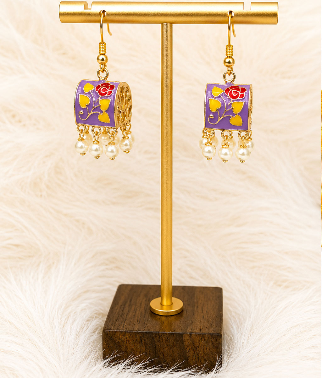 Multicolor Pearl Bloom Earrings