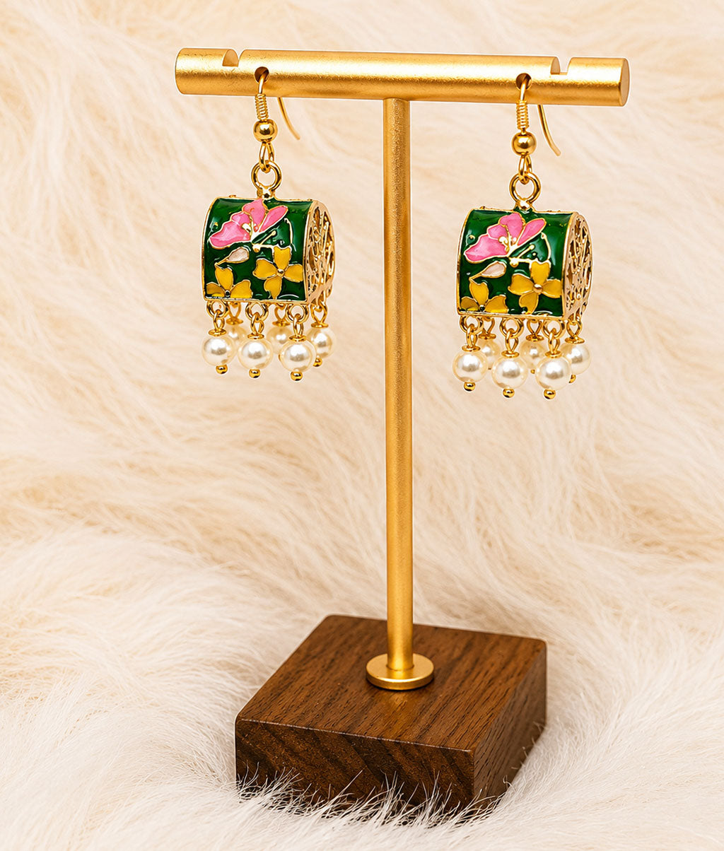 Multicolor Pearl Bloom Earrings