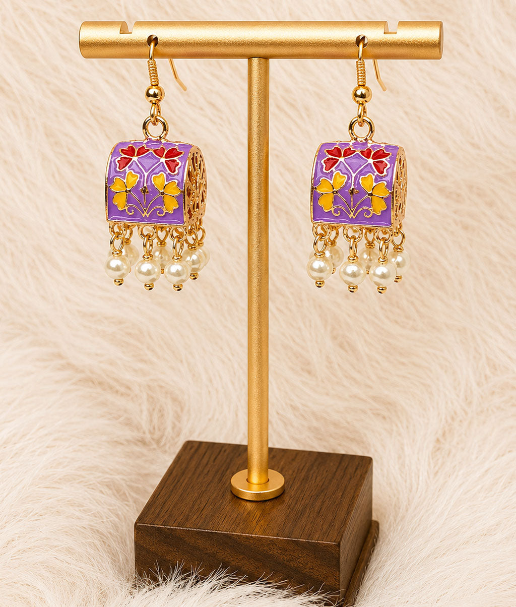 Multicolor Pearl Bloom Earrings