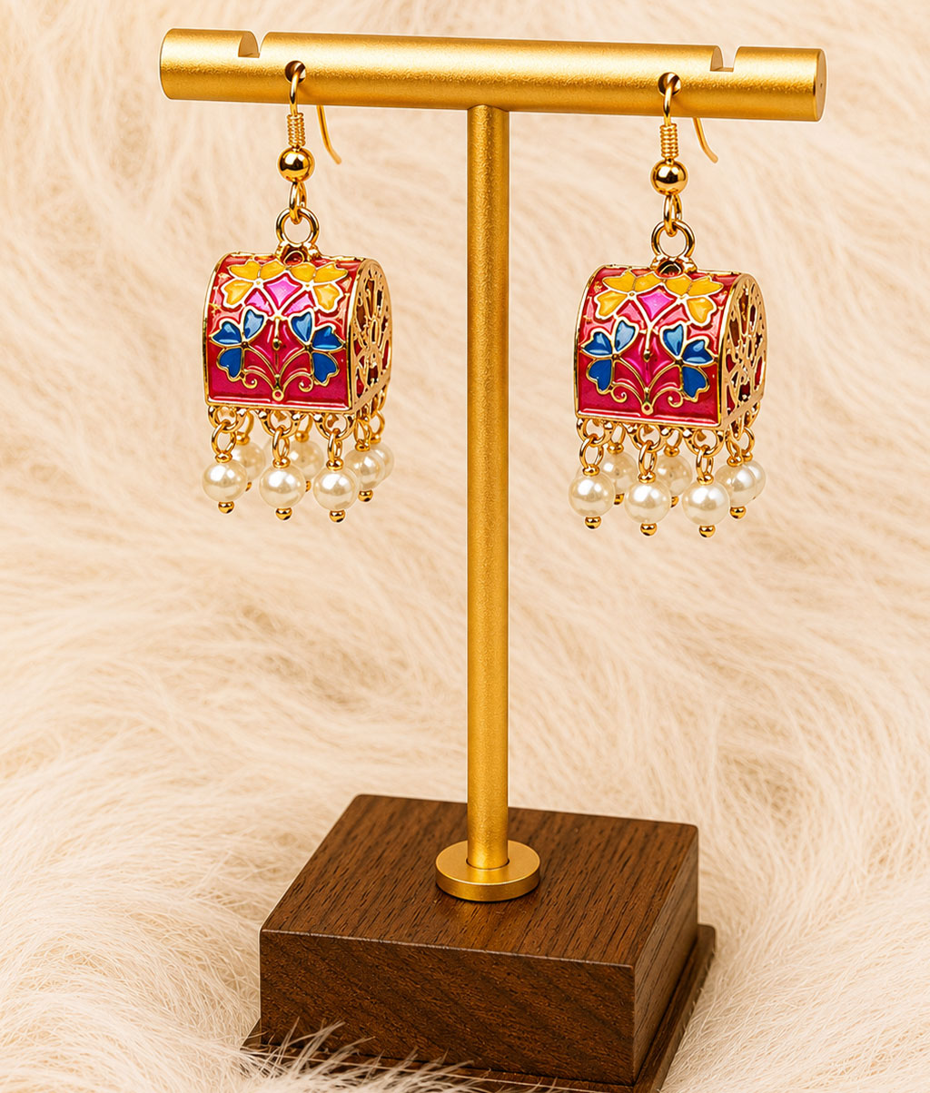 Multicolor Pearl Bloom Earrings