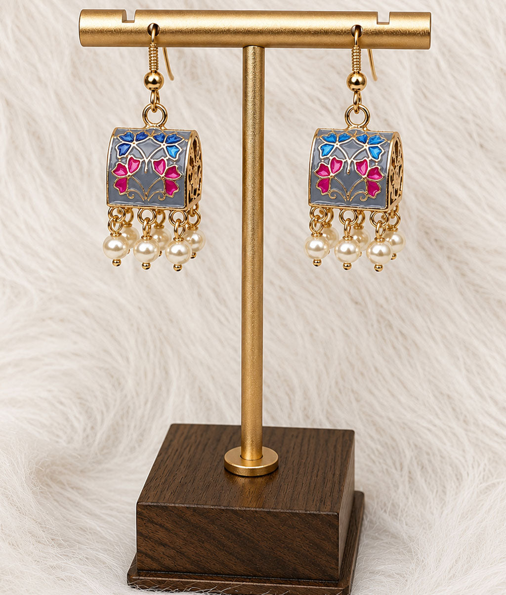 Multicolor Pearl Bloom Earrings