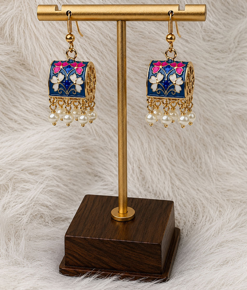 Multicolor Pearl Bloom Earrings