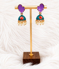 Multicolors Heart Pearl Earrings Collection