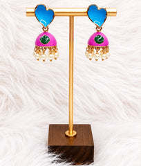 Multicolors Heart Pearl Earrings Collection