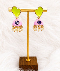 Multicolors Heart Pearl Earrings Collection