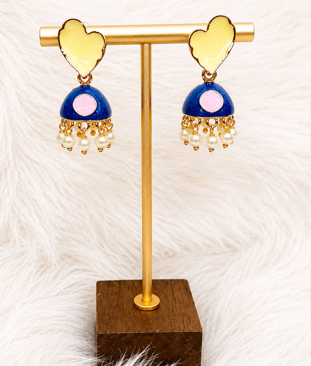 Multicolors Heart Pearl Earrings Collection