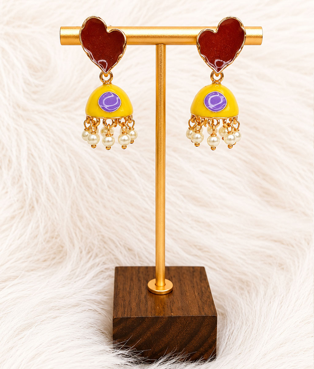 Multicolors Heart Pearl Earrings Collection