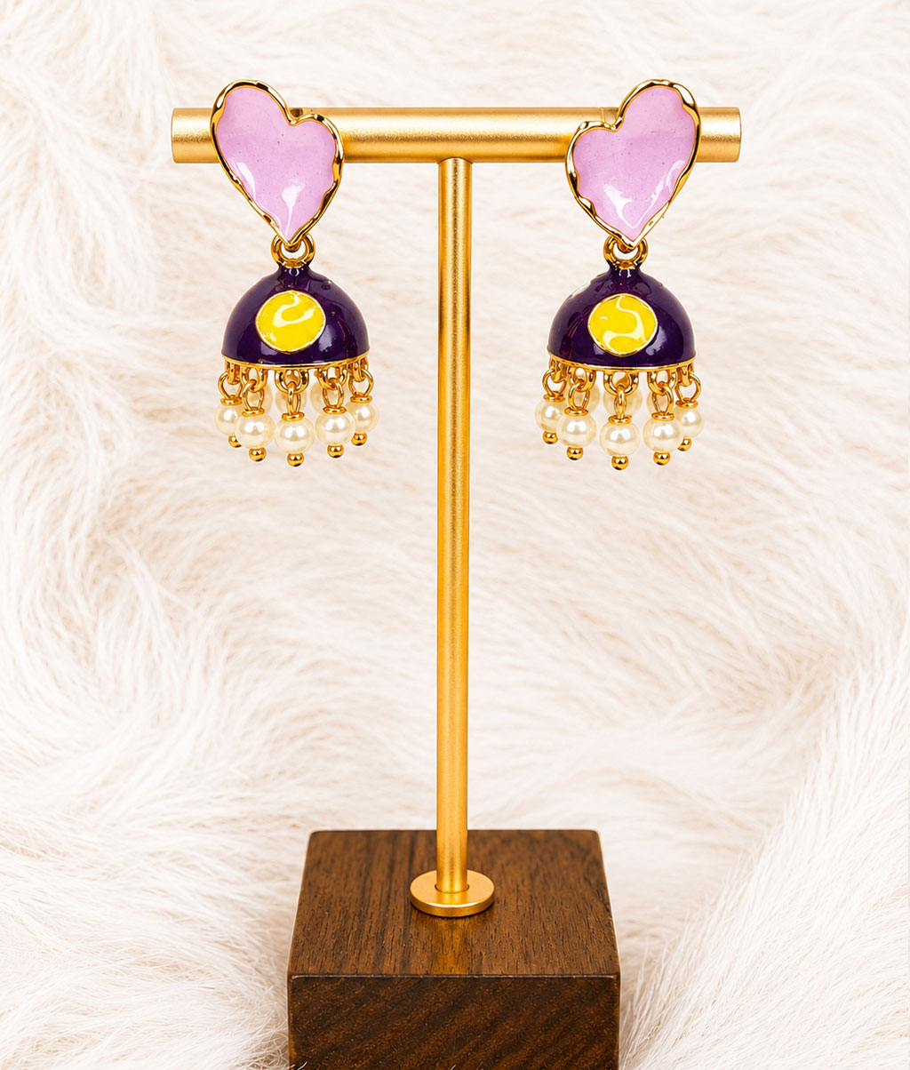 Multicolors Heart Pearl Earrings Collection