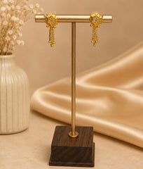 Hexa Shine Gold Tassel Earrings