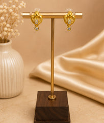 Royal Peacock Gold Crystal Stud Earrings