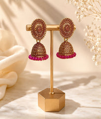 Rani Rang Jhumka Earrings