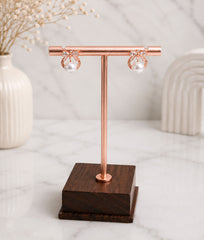 Rose Gold Pearl Drop Bow Earrings