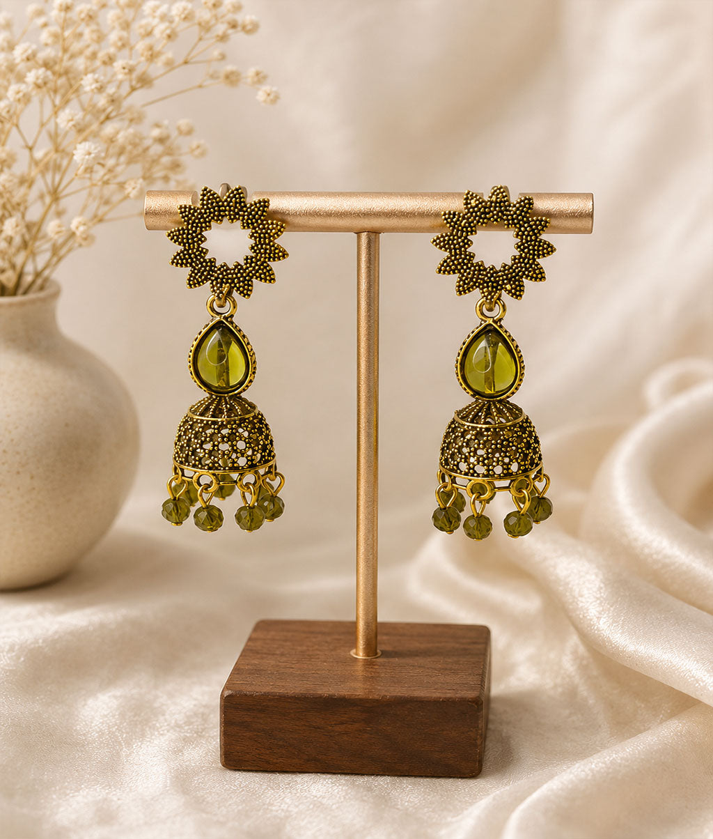 Sunflower Olive Jhumka