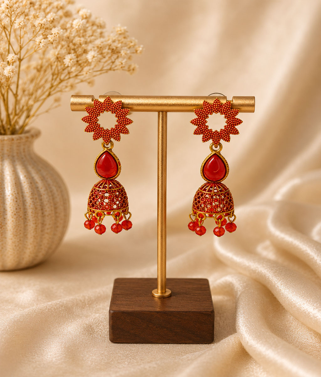 Sunflower Olive Jhumka