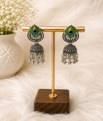 The Royal Mayur Chand Jhumka Earrings