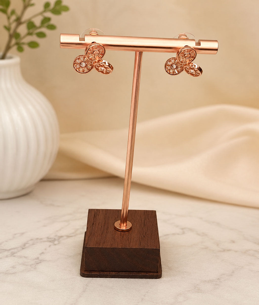 Triple Wheel Stud Earrings