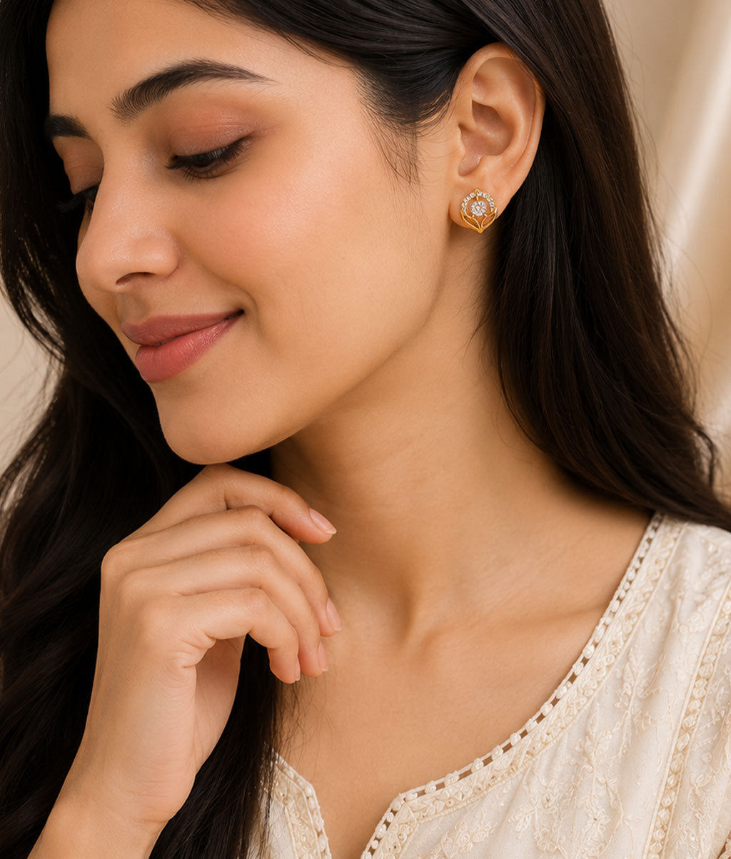 Golden Lotus Bud Earrings