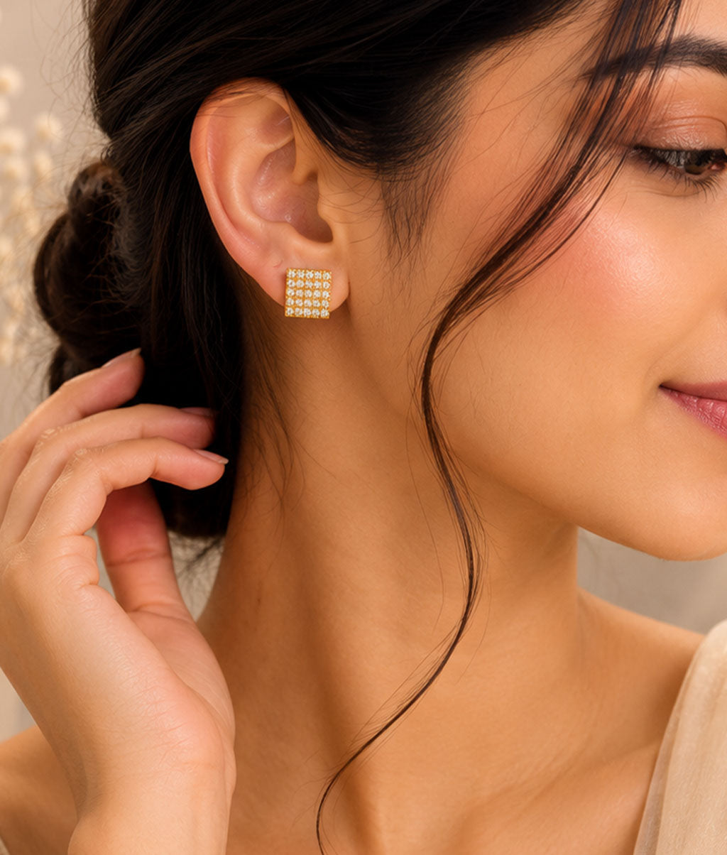 The Grid Pavé Studs
