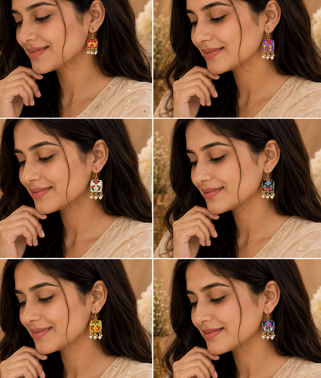 Multicolor Pearl Bloom Earrings