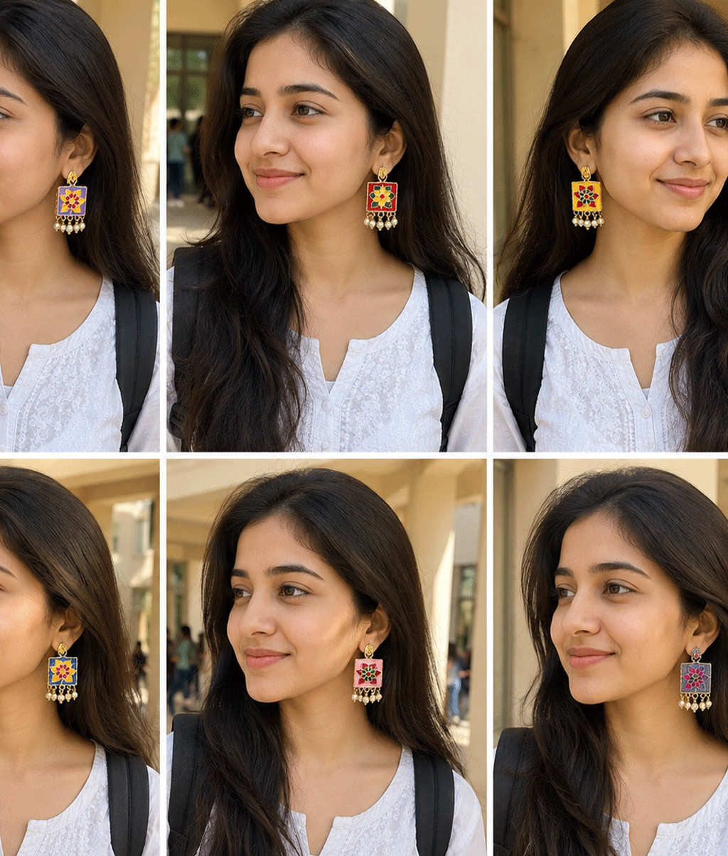 Multicolor Traditional Bloom Earrings