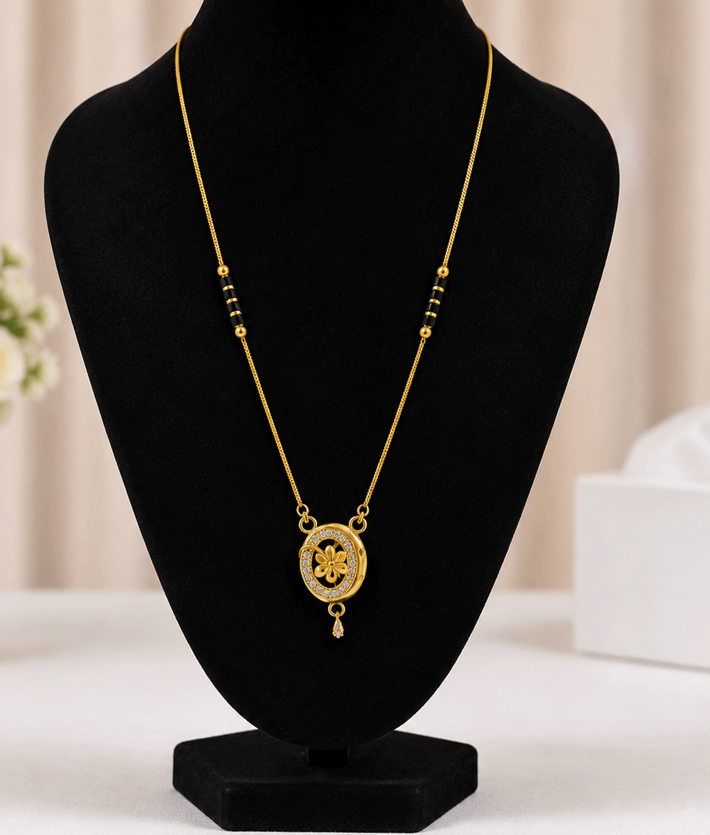 Swarna Pushp Oval Designer Mangalsutra