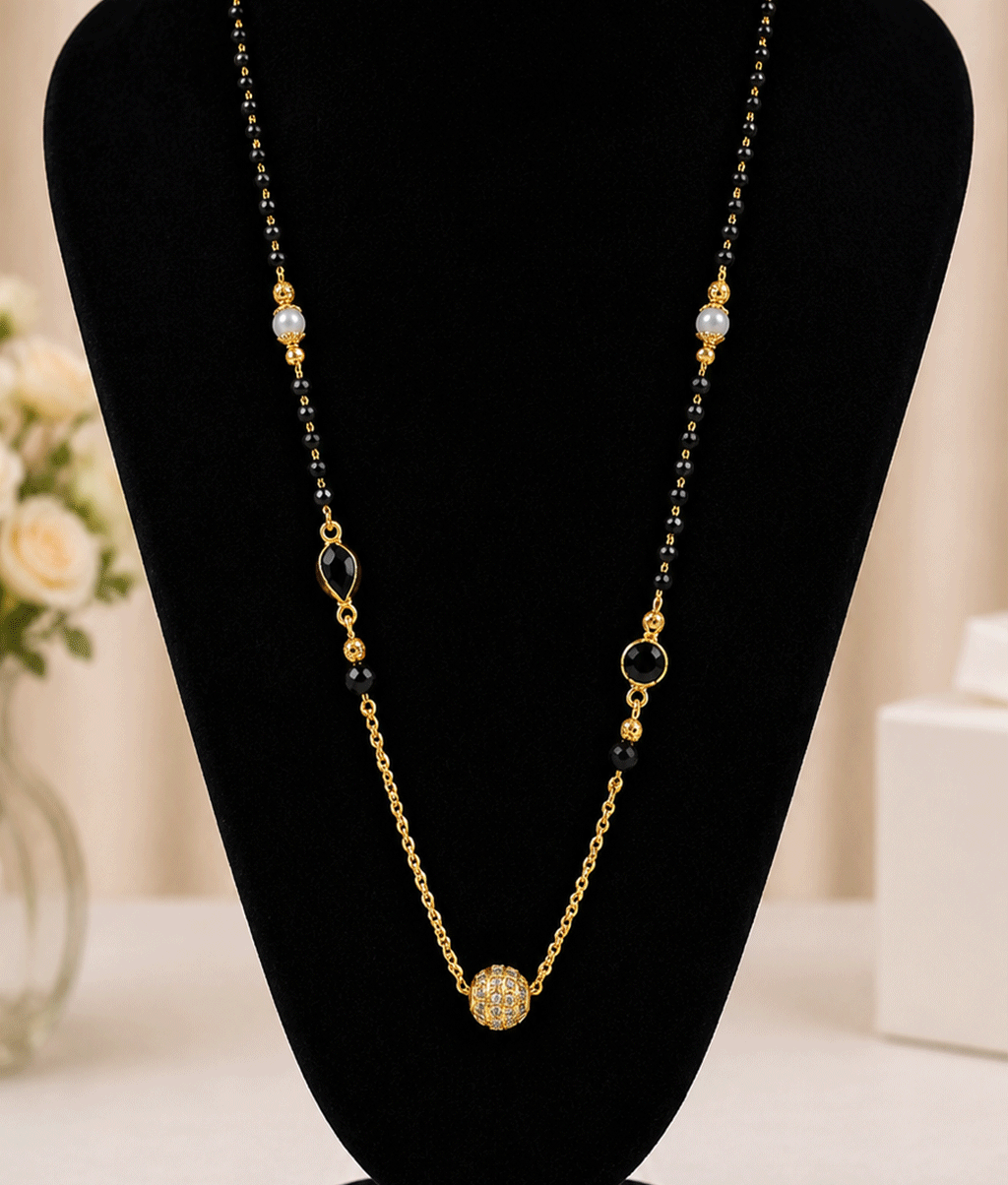 Noir Pearl Crystal Designer Mangalsutra