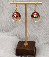 Multicolor Noor Pearl Meenakari Jhumka