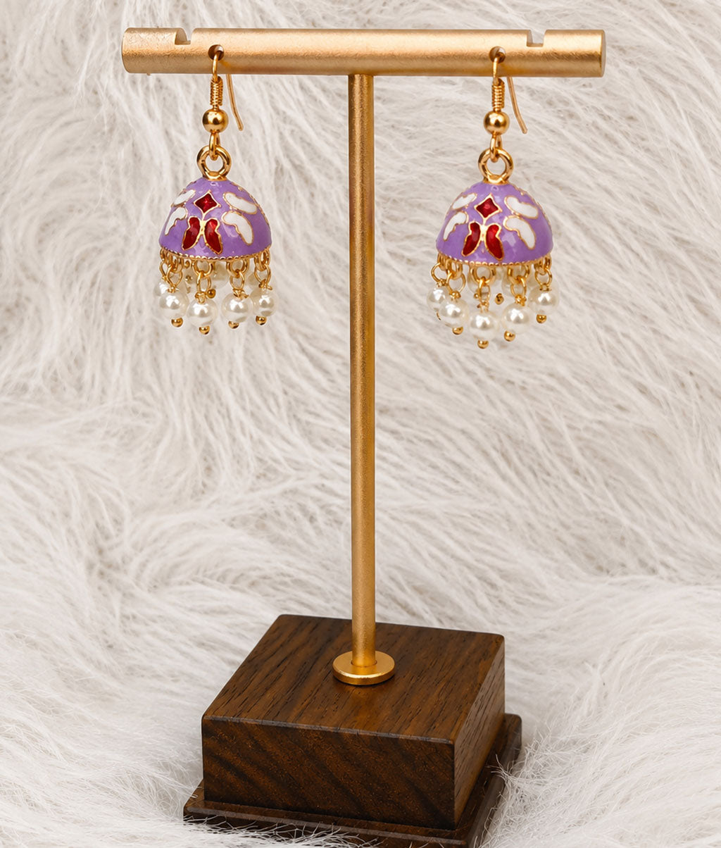 Multicolor Noor Pearl Meenakari Jhumka