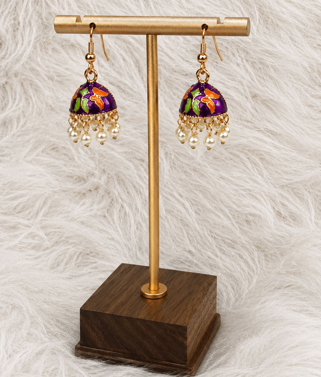 Multicolor Noor Pearl Meenakari Jhumka