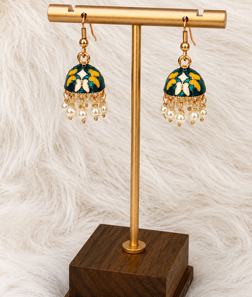 Multicolor Noor Pearl Meenakari Jhumka