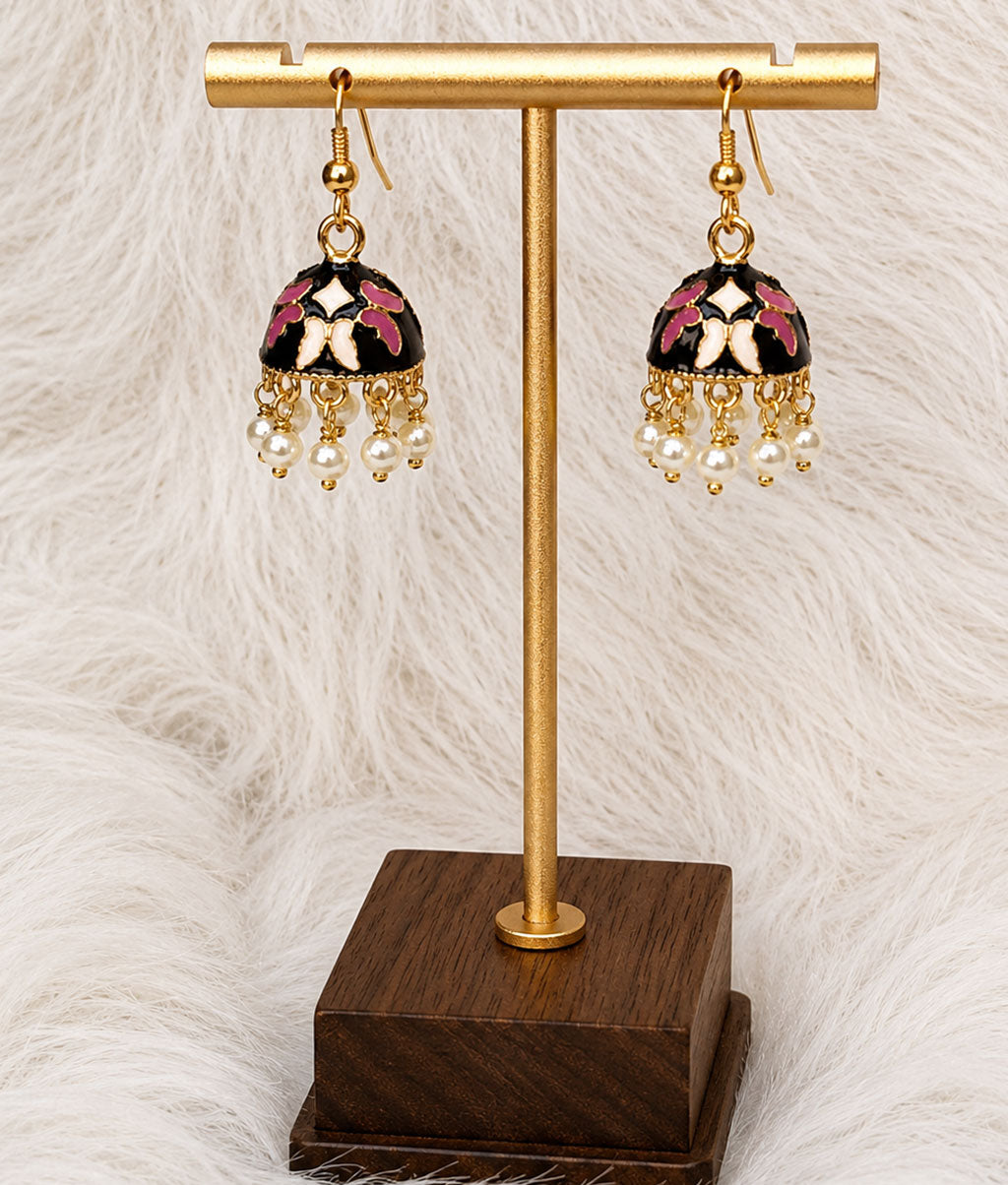 Multicolor Noor Pearl Meenakari Jhumka