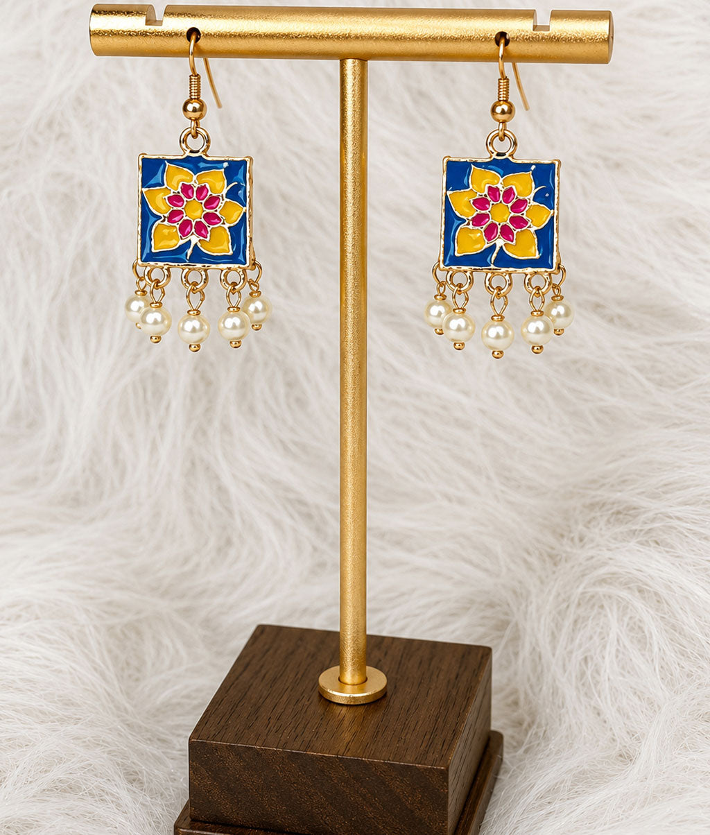 Multicolor Traditional Bloom Earrings