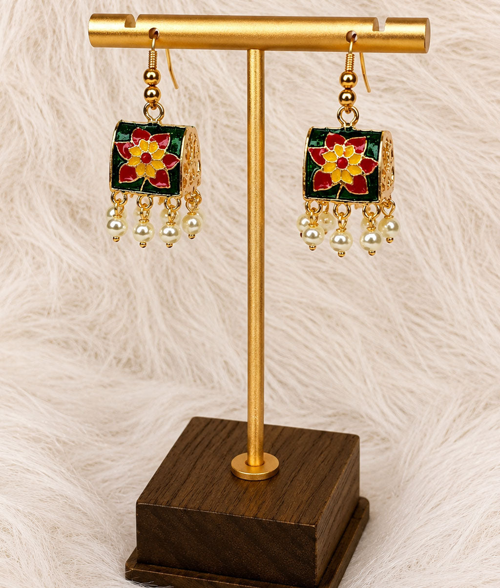 Multicolor Traditional Bloom Earrings
