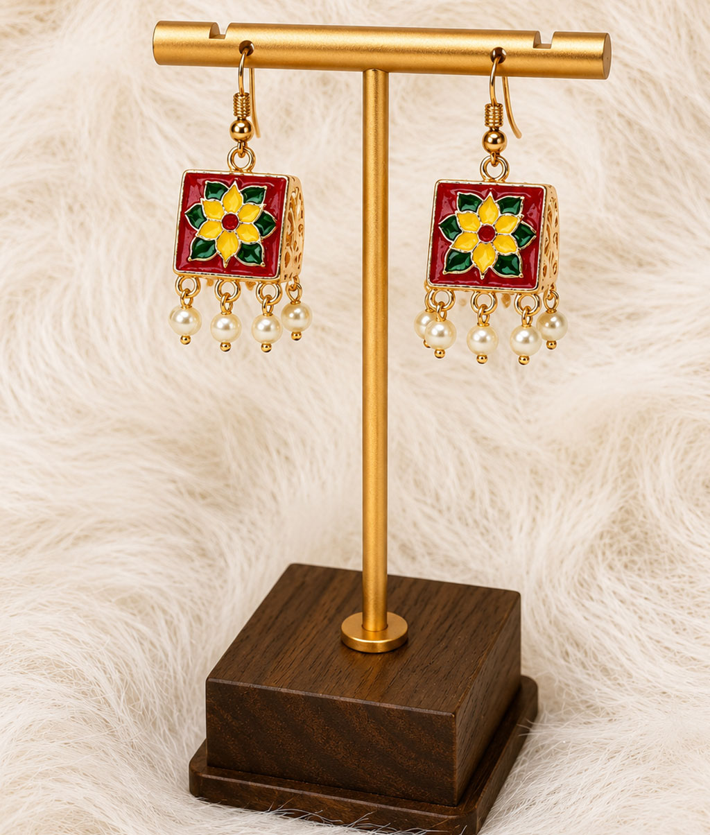 Multicolor Traditional Bloom Earrings