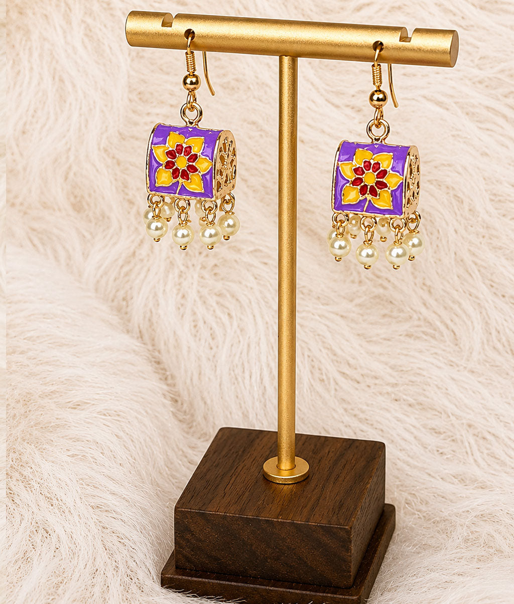 Multicolor Traditional Bloom Earrings