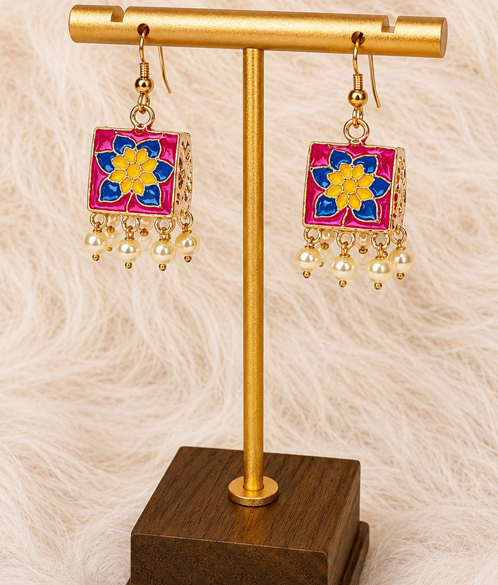 Multicolor Traditional Bloom Earrings